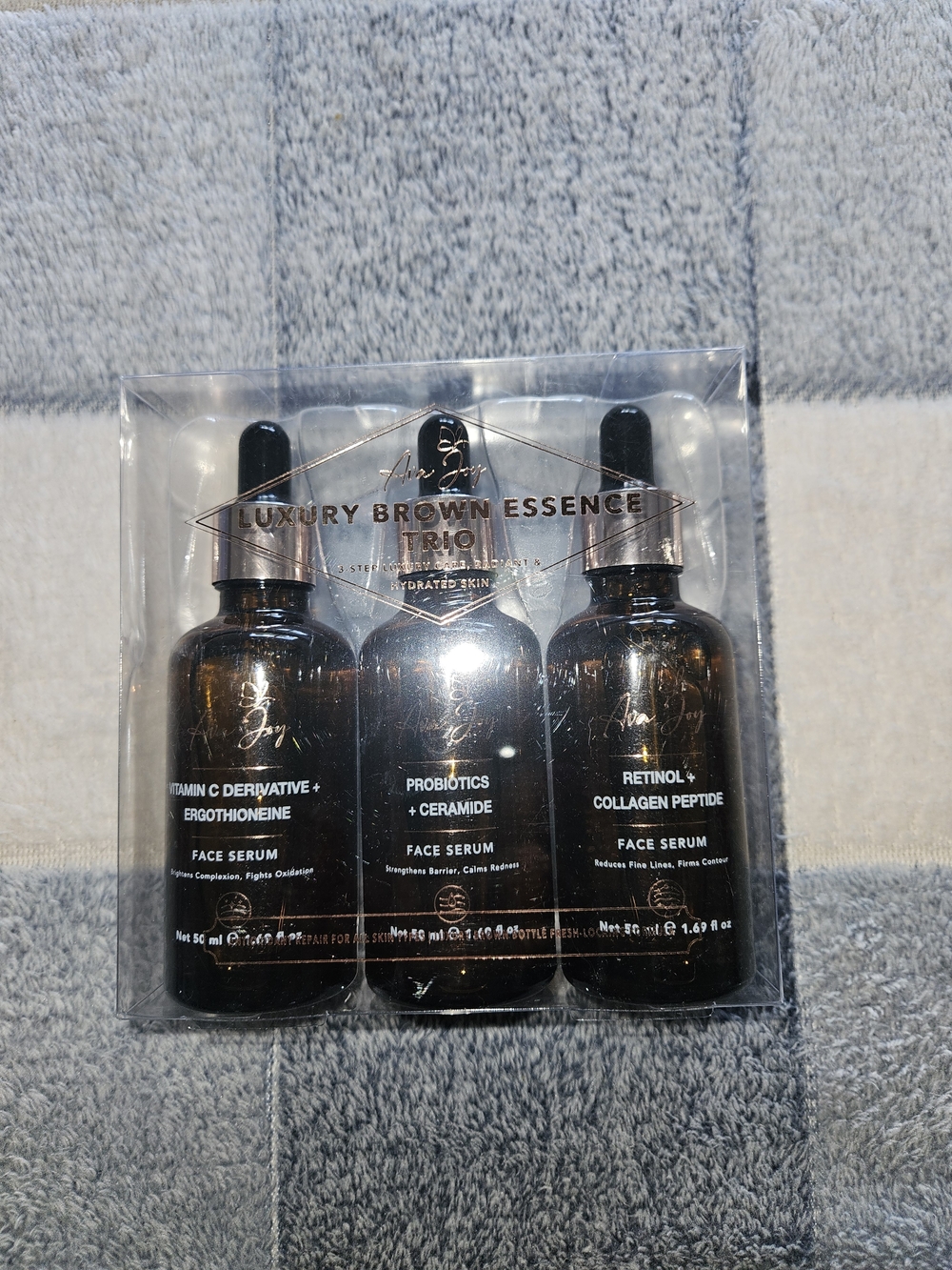 Luxury Brown Essence Trio Face Serum Set - Brown